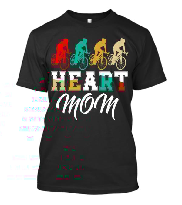 Cycling Heart Mom Colorful Biking T-Shirt