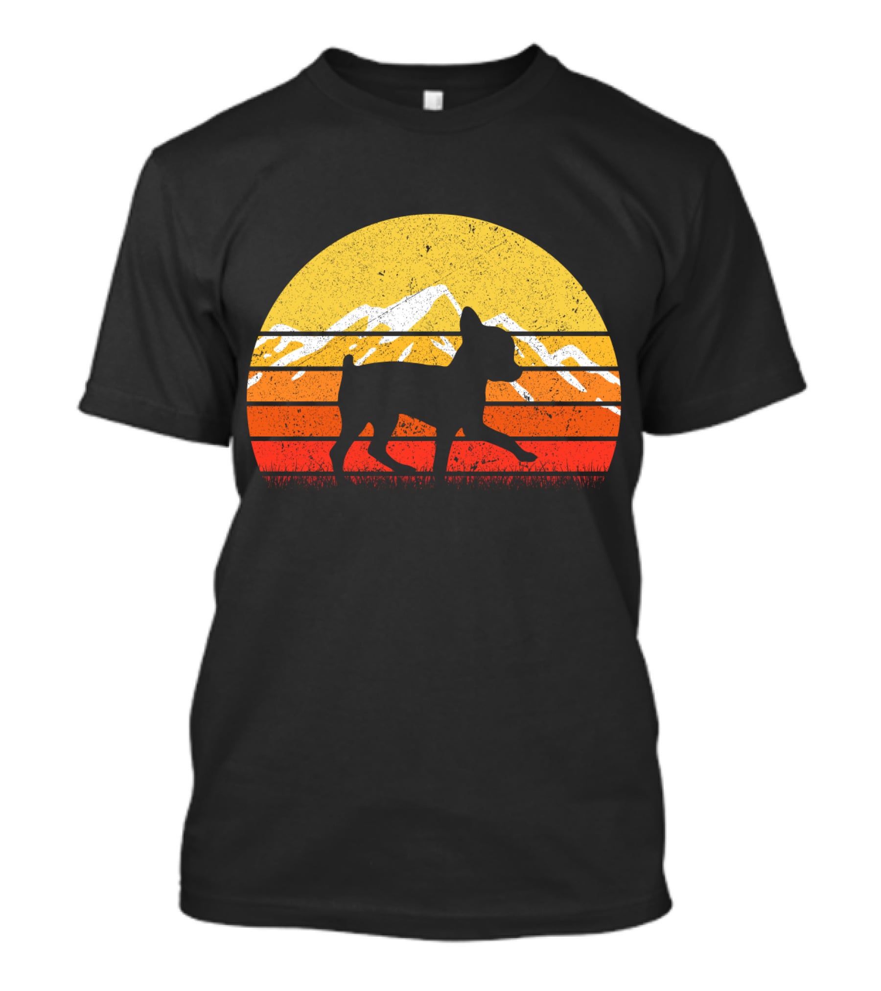 Retro Vintage Chihuahua Dog Sunset Mountain T-Shirt