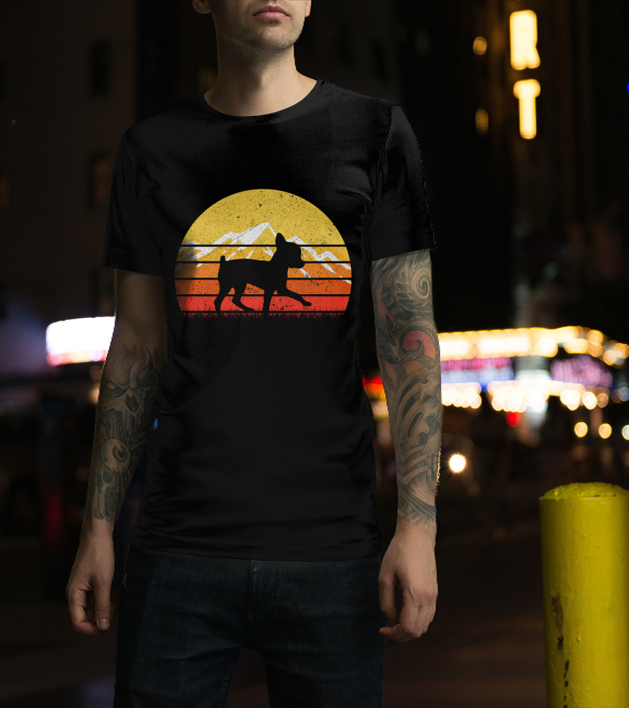 Retro Vintage Chihuahua Dog Sunset Mountain T-Shirt
