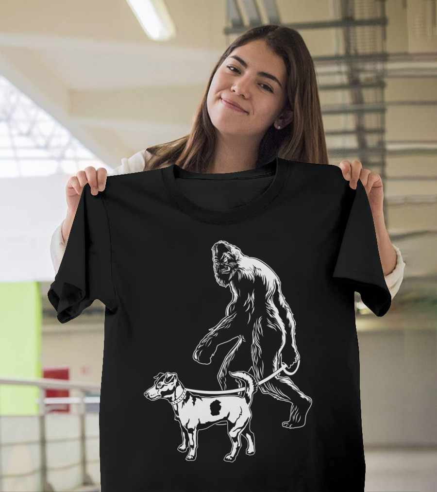 Bigfoot Walking Jack Russell Terrier T-Shirt