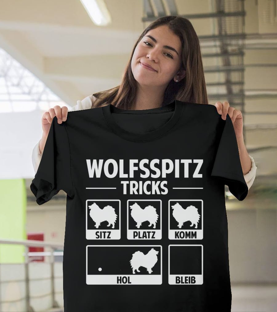 Wolfsspitz Tricks Sitz Platz Komm Hol Bleib T-Shirt