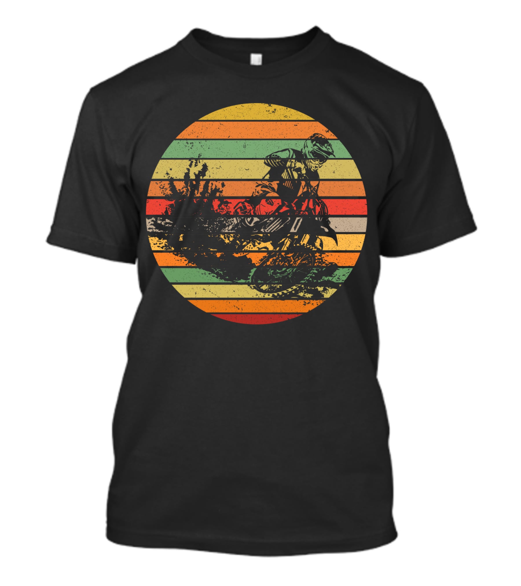 Vintage Motocross Dirt Bike Retro Vibes With Rider T-Shirt