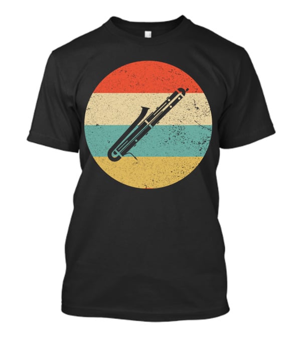 Vintage Retro Bassoon Circle Stripes T-Shirt