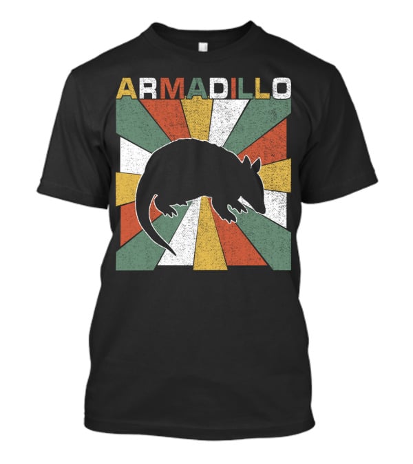 Armadillo Retro 70s Vintage Rainbow Burst T-Shirt