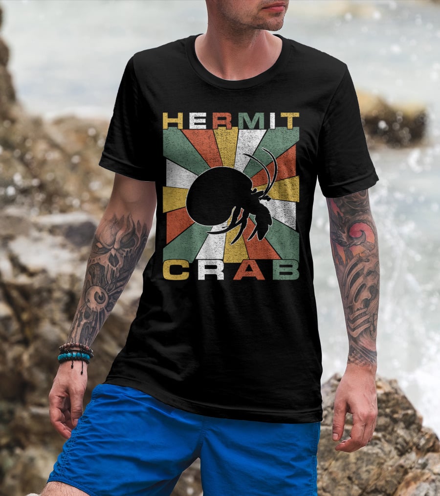 Hermit Crab Retro 70s Vintage T-Shirt