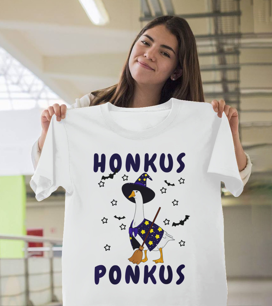HONKUS PONKUS Duck Wizard Costume with Bats and Stars T-Shirt