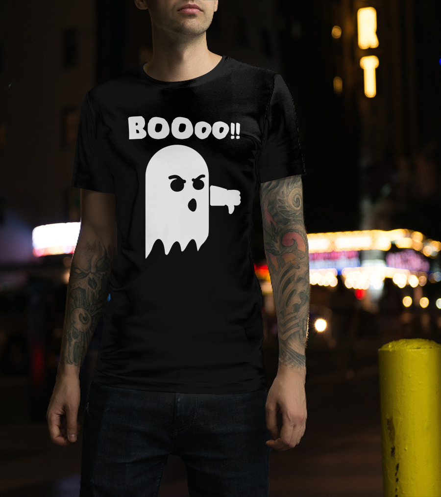 Funny Halloween Ghost BOOoo Thumbs Down T-Shirt