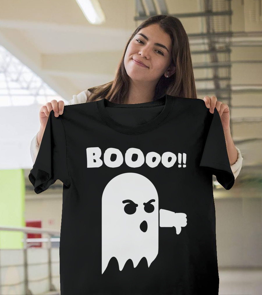 Funny Halloween Ghost BOOoo Thumbs Down T-Shirt