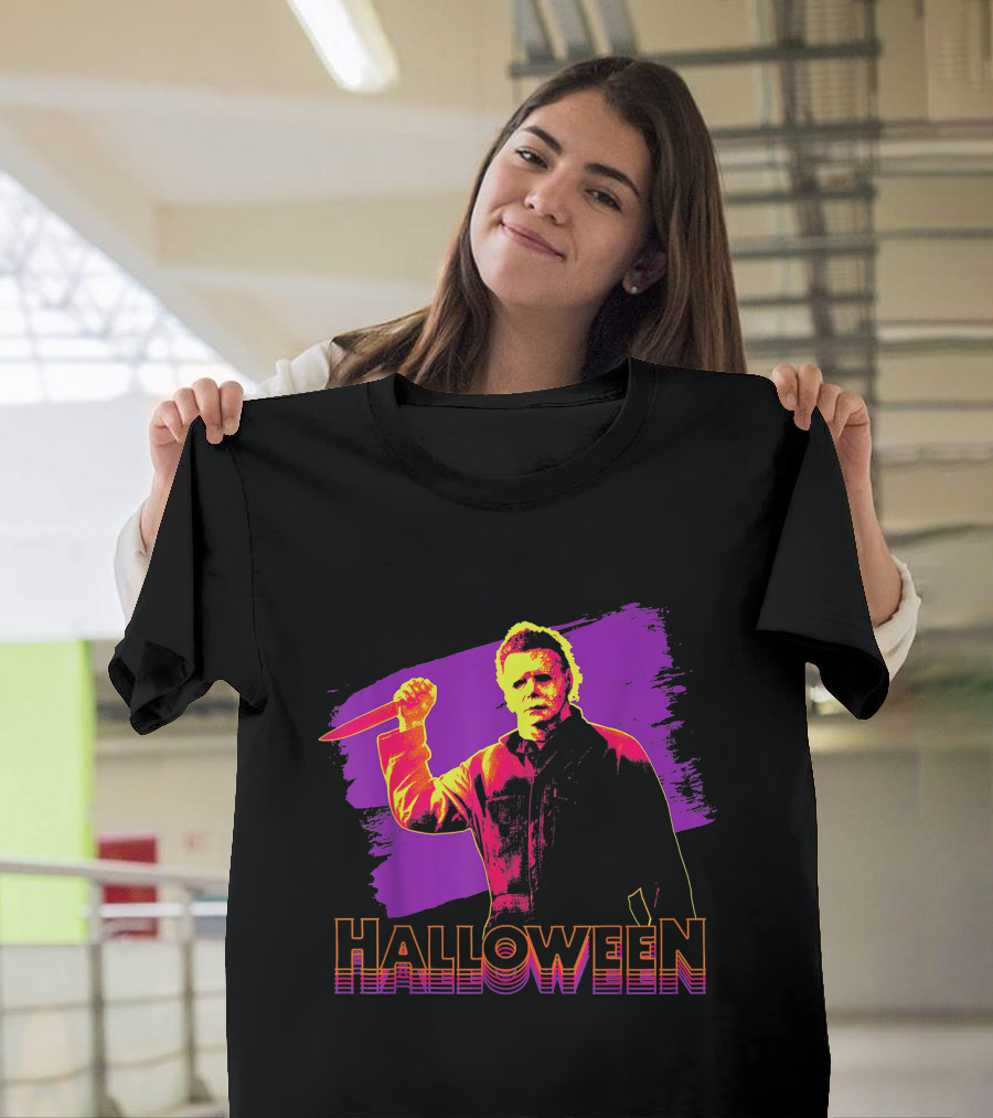 Michael Myers Neon Halloween T-Shirt
