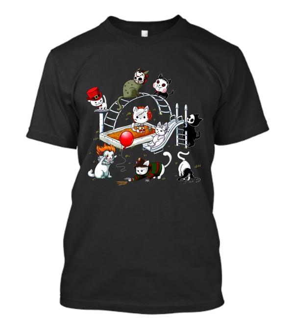 Horror Cats Playground Halloween Icons T-Shirt