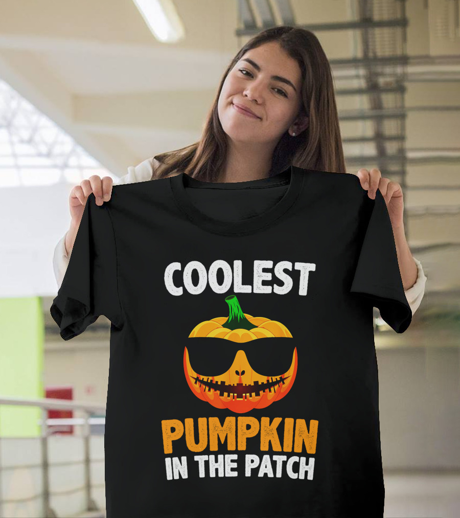 Coolest Pumpkin In The Patch Halloween Sunglasses Jack-O'-Lantern T-Shirt