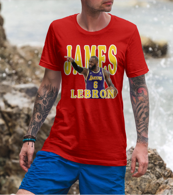 LeBron James Lakers Basketball 6 Jersey T-Shirt