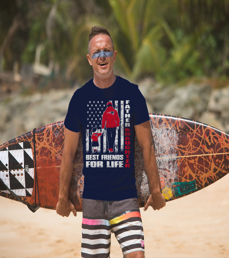 Father And Daughter Best Friends For Life Patriots Flag T-Shirt