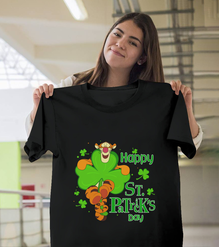 Happy St. Patrick's Day Tigger Clover T-Shirt
