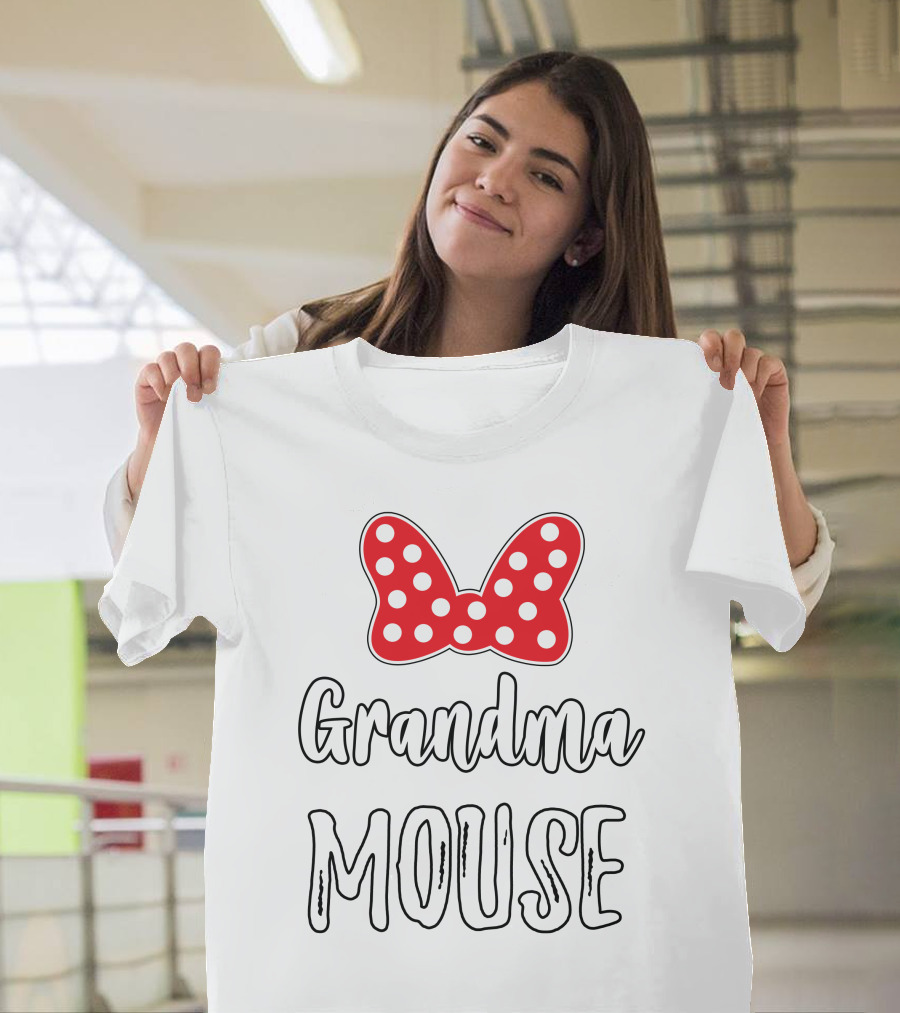 Grandma Mouse Bow Dots T-Shirt