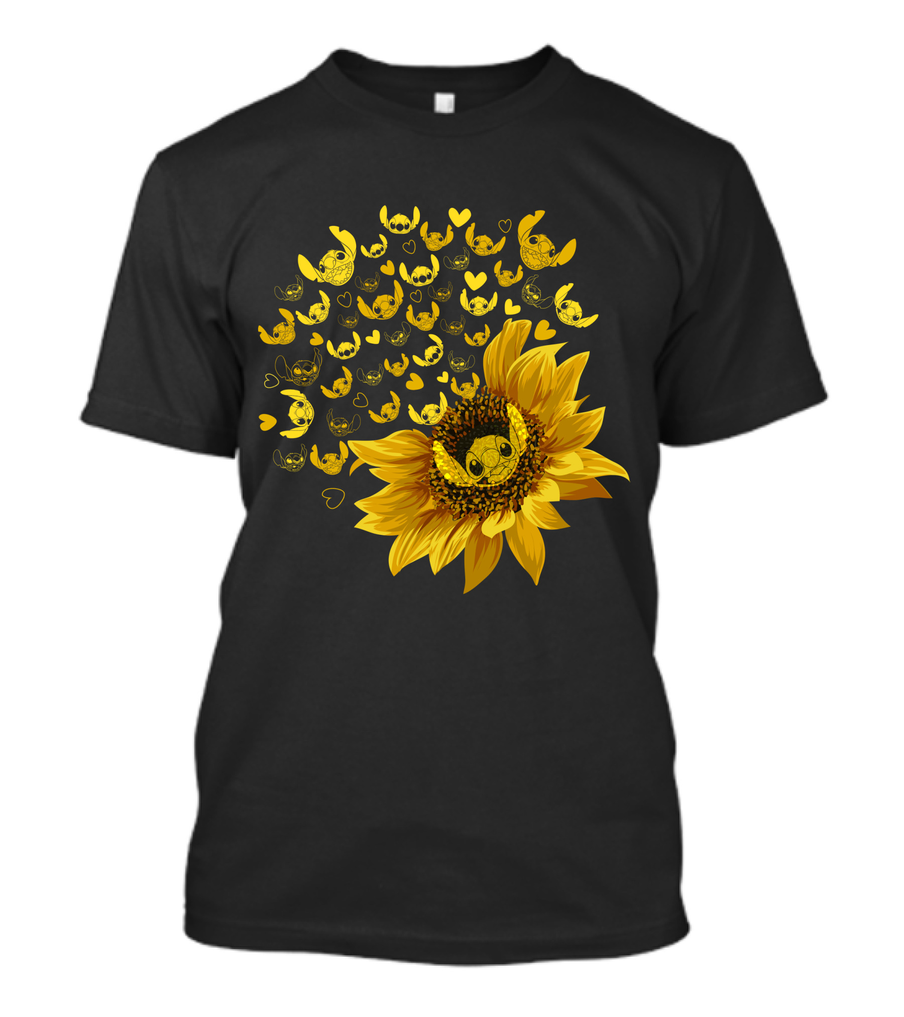 Stitch Sunflower Hearts And Smiles Burst T-Shirt