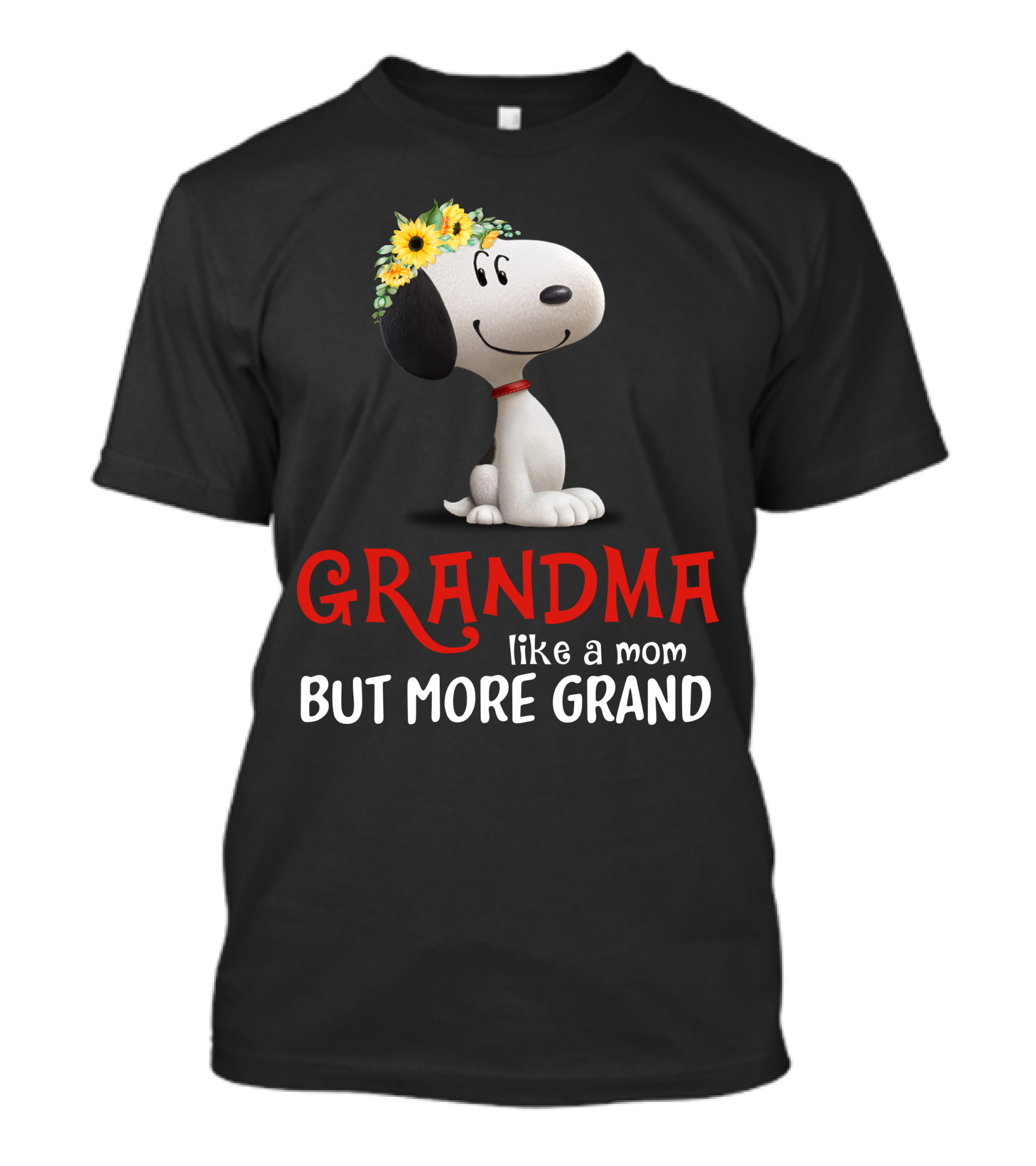 GRANDMA Like A Mom But More Grand Snoopy Sunflower Crown T-Shirt