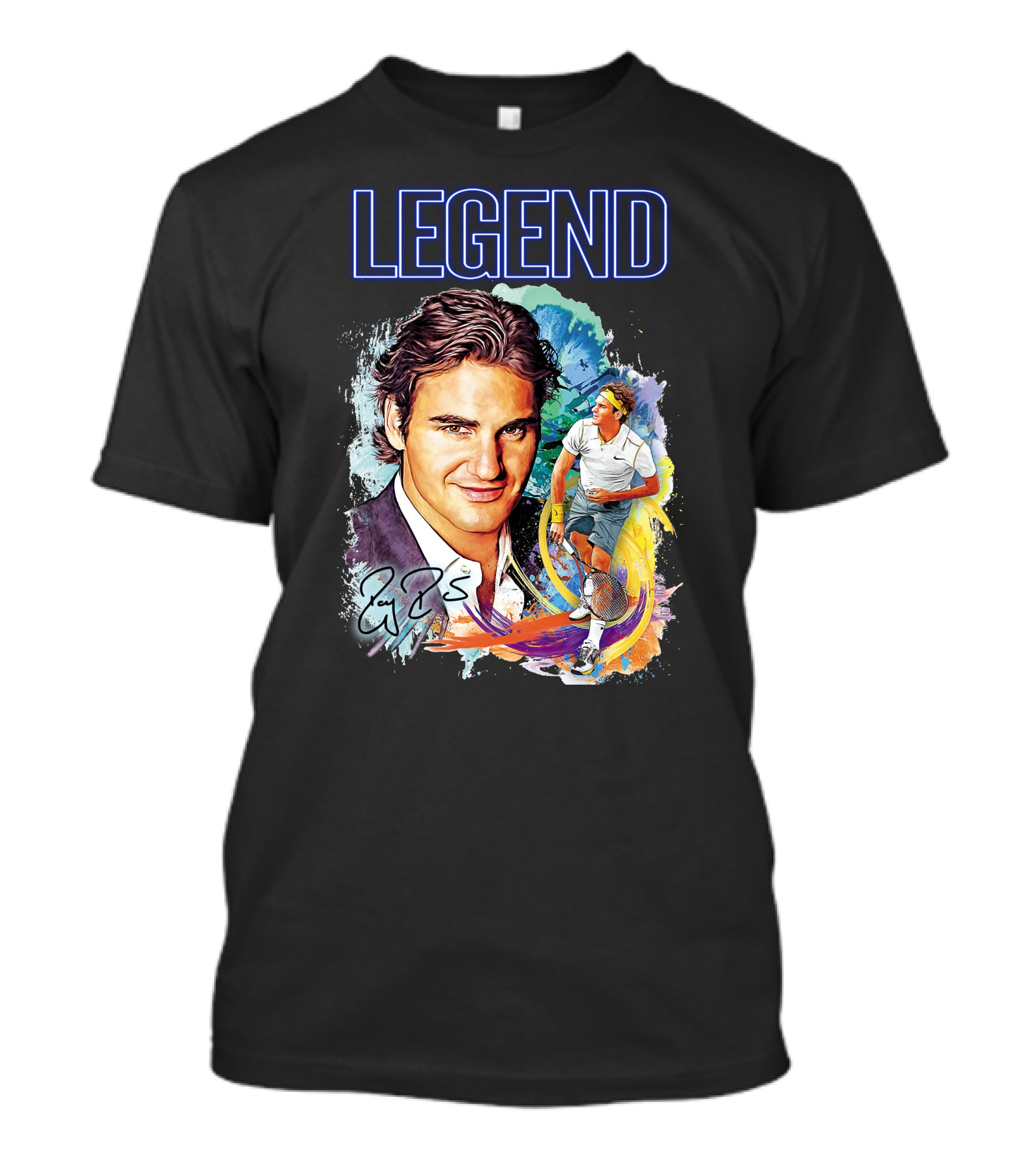 Legend Roger Federer Tennis Icon Signed T-Shirt