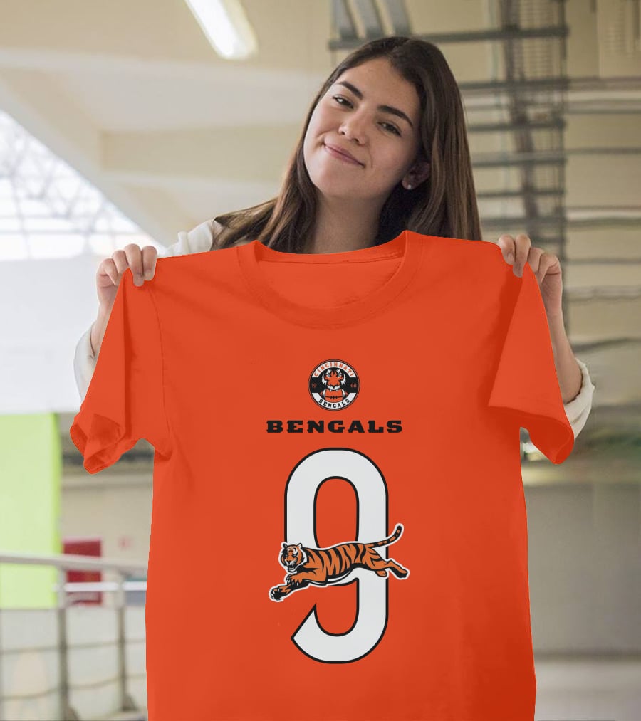 Joe Burrow Cincinnati Bengals Tiger Number 9 T-Shirt