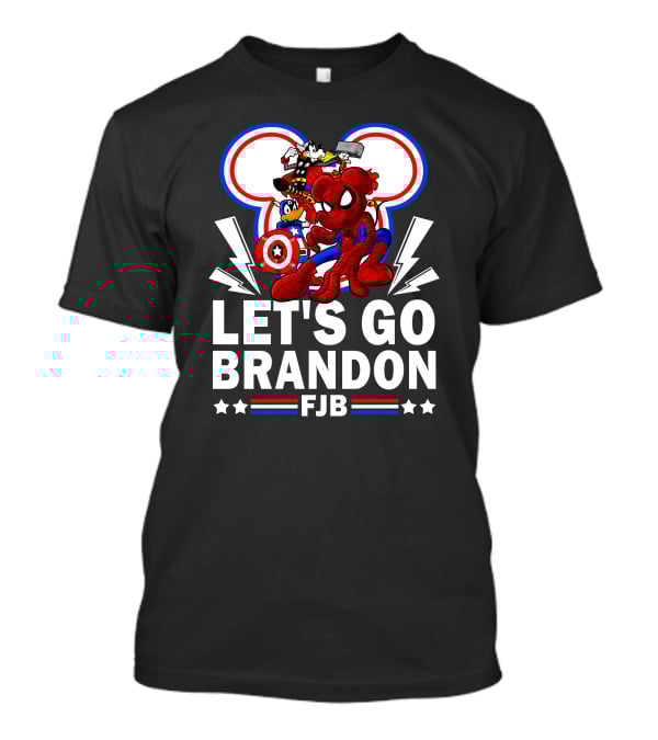Let's Go Brandon FJB Disney Marvel Spiderman Thor Captain America Mickey Donald T-Shirt