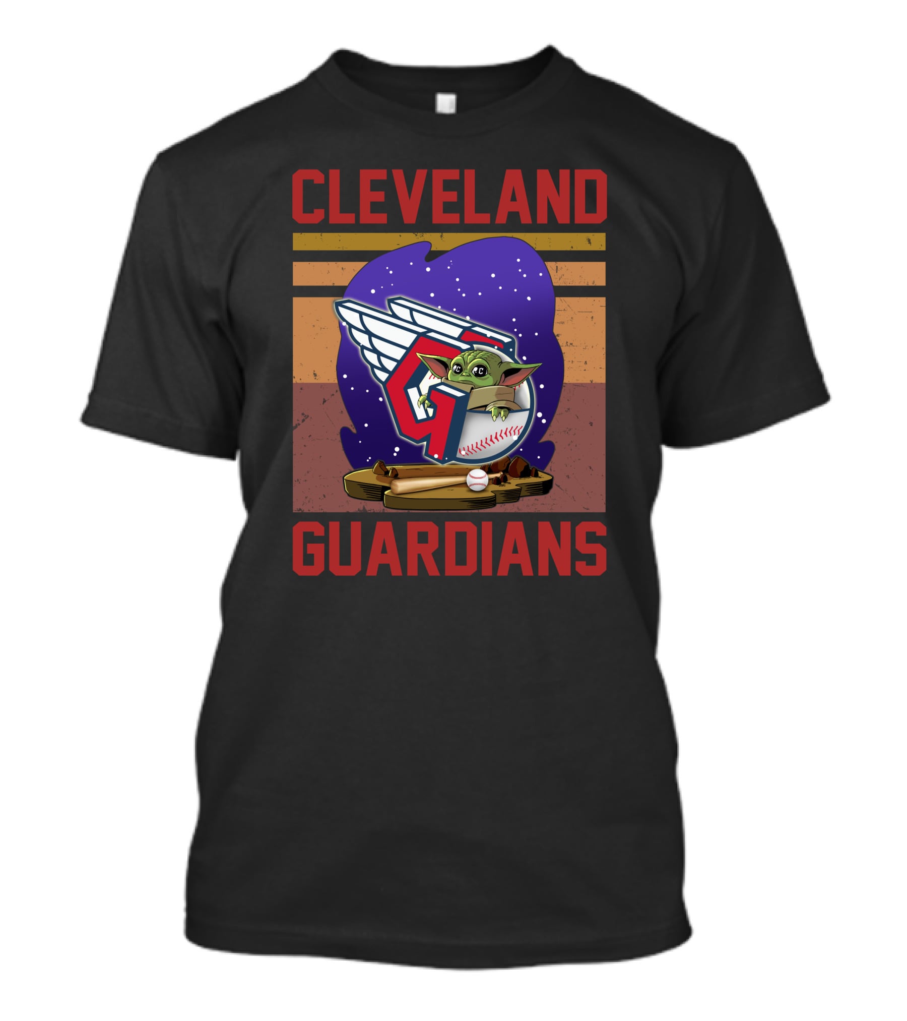 Cleveland Guardians Retro Yoda Baseball T-Shirt