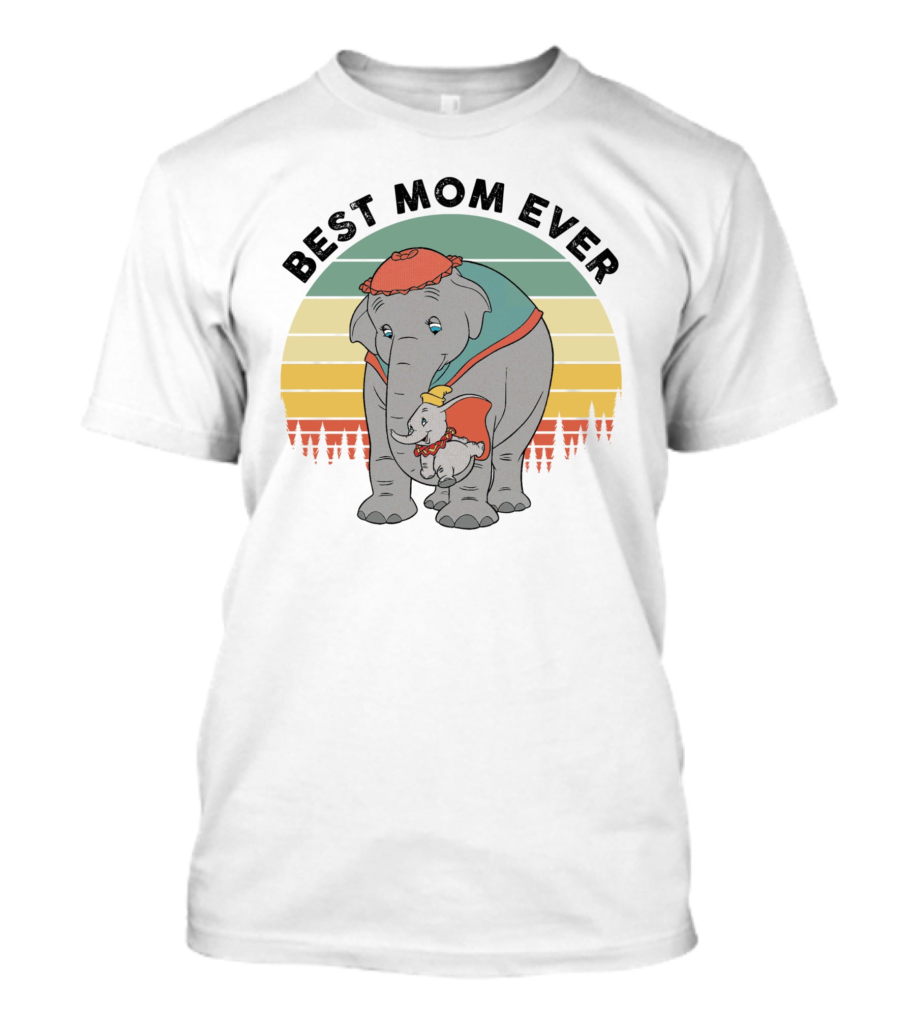 Best Mom Ever Loving Elephant Family T-Shirt