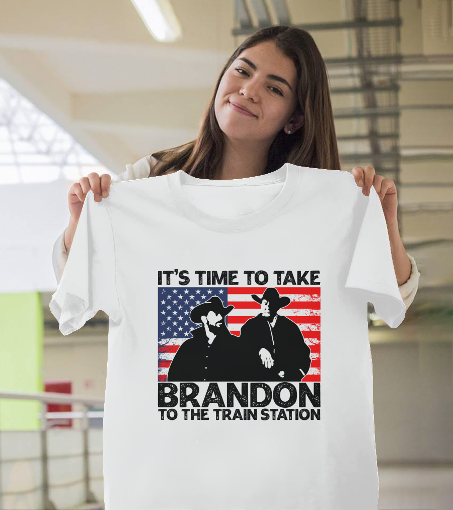 Yellowstone It's Time to Take Brandon to the Train Station American Flag Cowboy T-Shirt