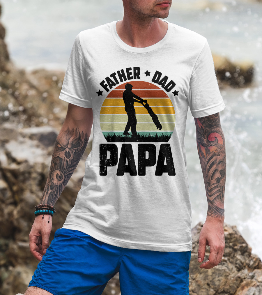 Father Dad Papa Vintage Sunset T-Shirt