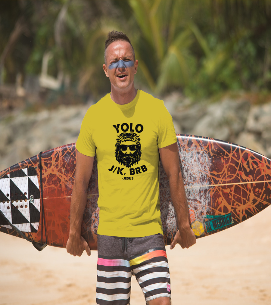 YOLO JK BRB Jesus Sunglasses Crown Of Thorns T-Shirt