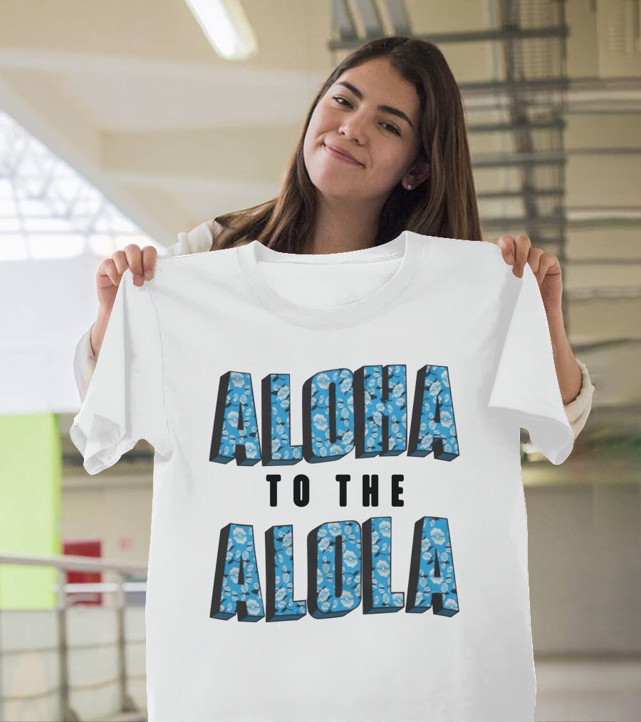 Aloha To The Alola Pokémon Pattern Typography T-Shirt