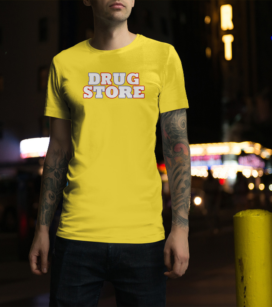 DRUG STORE Bold Retro Text T-Shirt