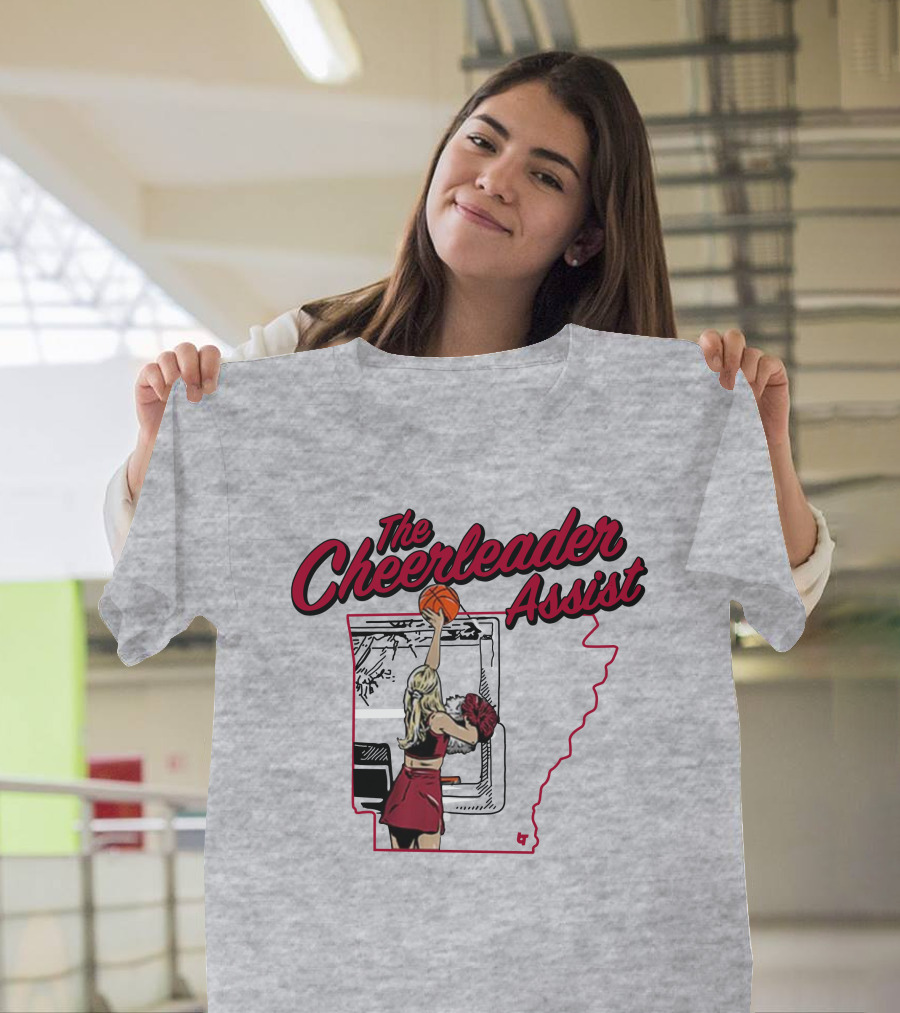 The Cheerleader Assist Arkansas Basketball Rim Scene T-Shirt