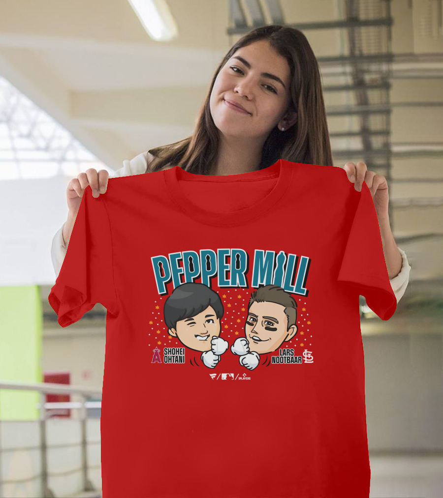 Pepper Mill Shohei Ohtani Lars Nootbaar MLB Players Association T-Shirt