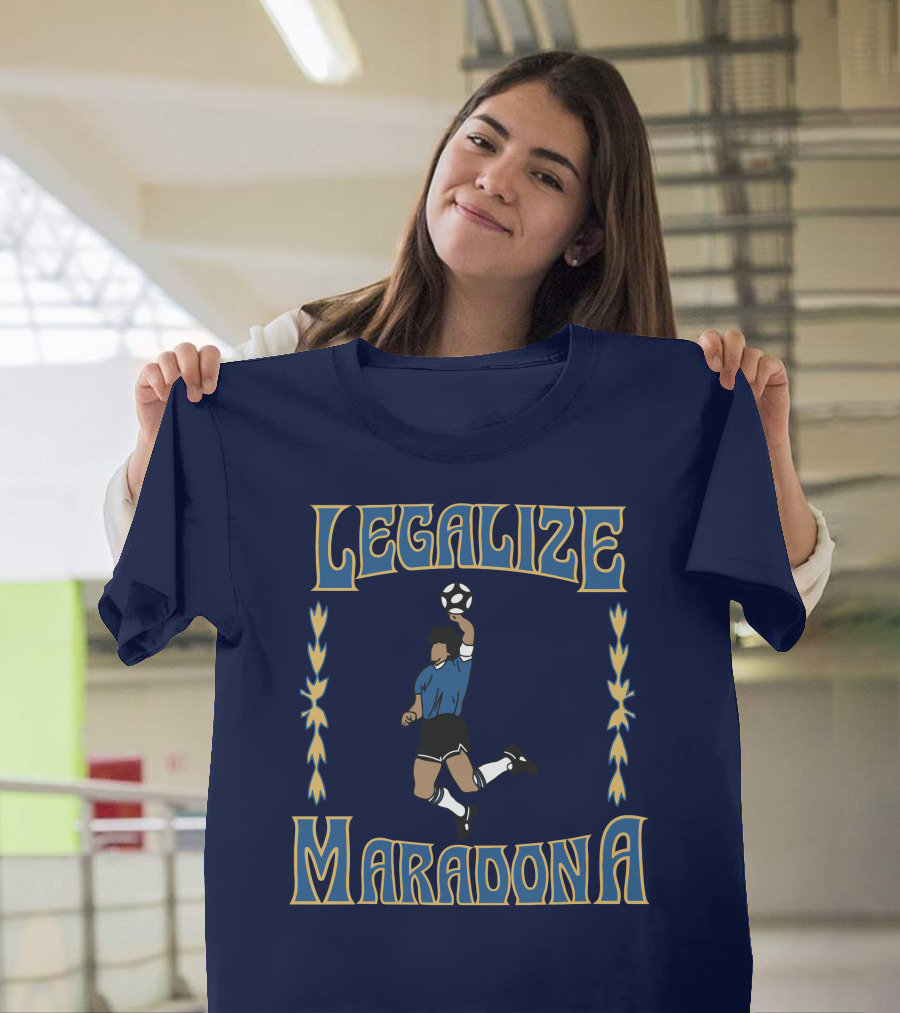LEGALIZE MARADONA Soccer Legend Iconic T-Shirt