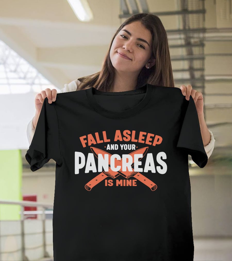 Fall Asleep And Your Pancreas Is Mine Two Crossed Knives T-Shirt