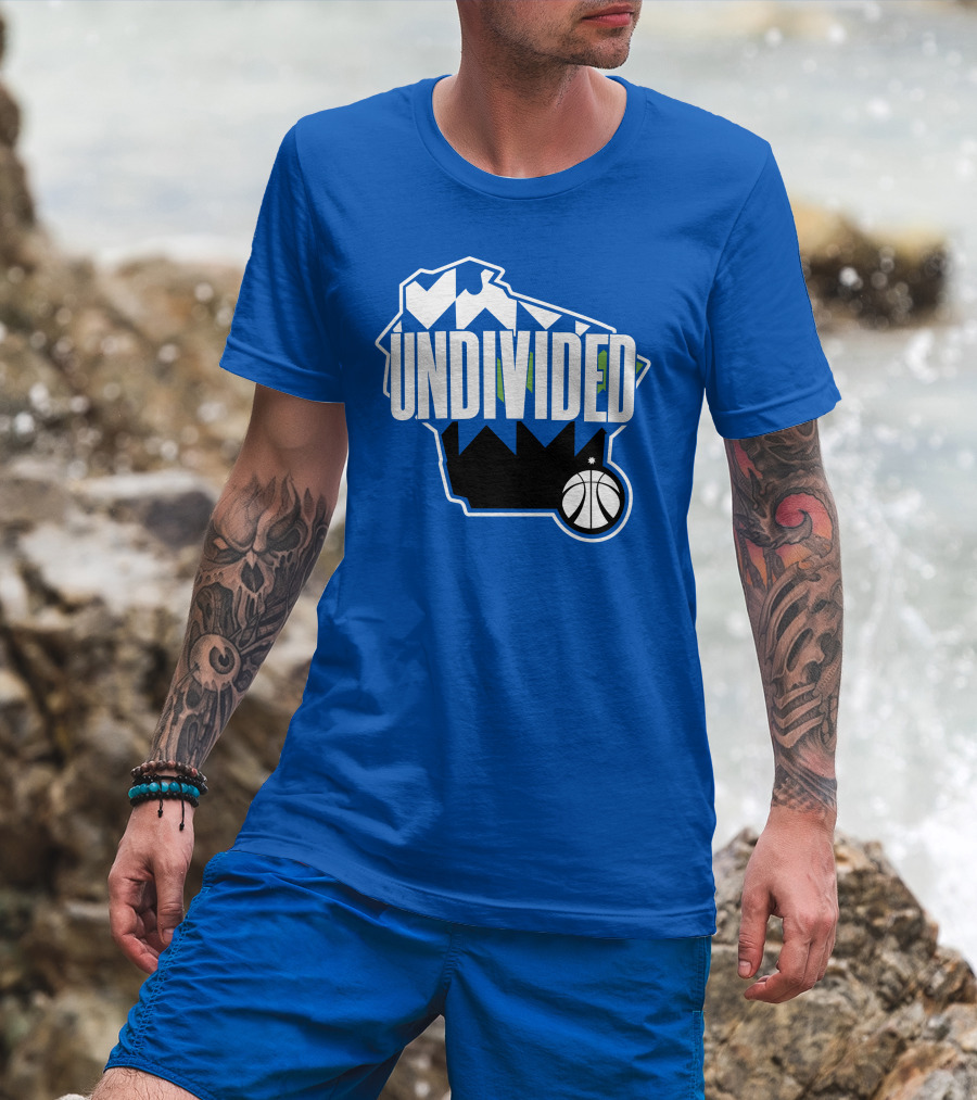 Pat Connaughton Undivided Milwaukee Basketball Map Blue T-Shirt