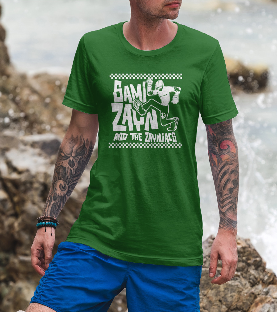 Sami Zayn And The Zayniacs Checkerboard Jumping Person T-Shirt