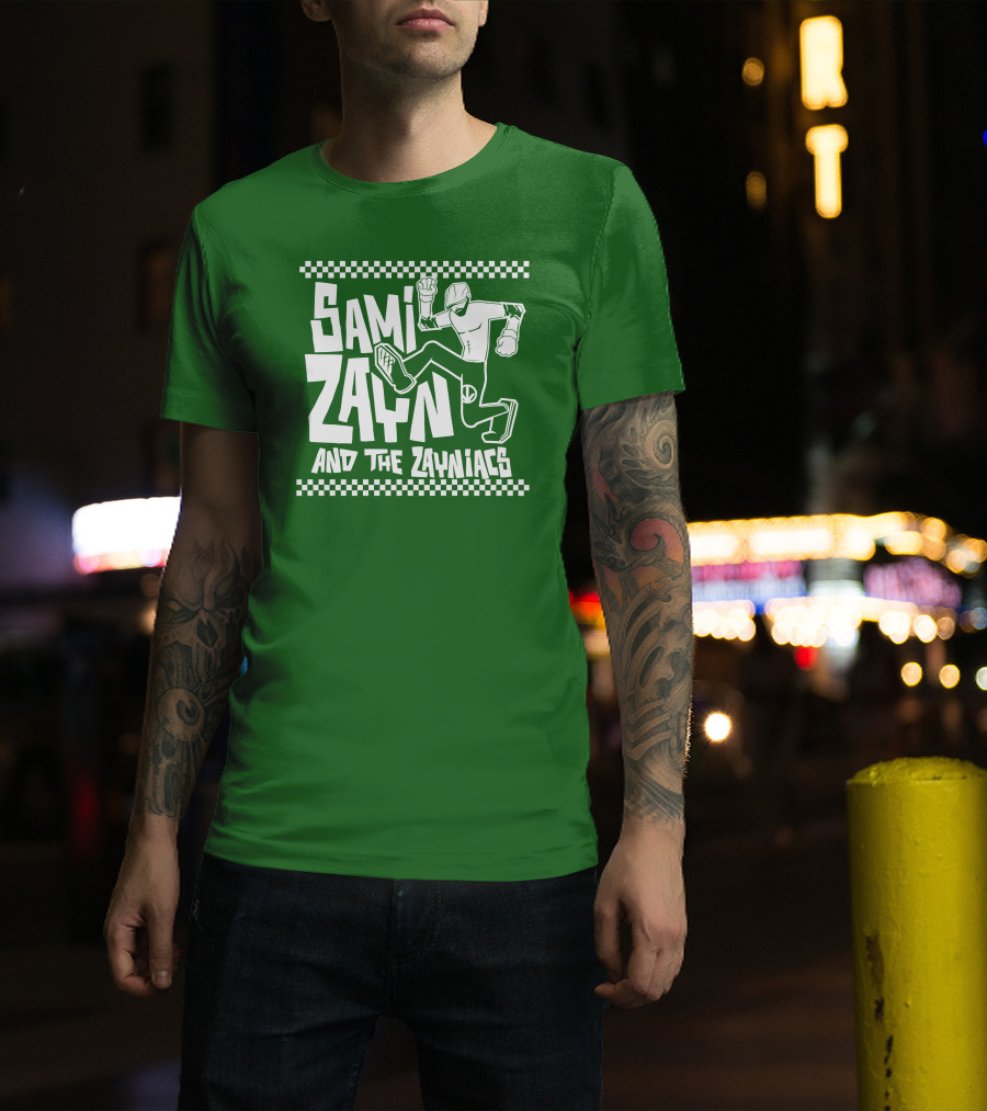 Sami Zayn And The Zayniacs Checkerboard Jumping Person T-Shirt