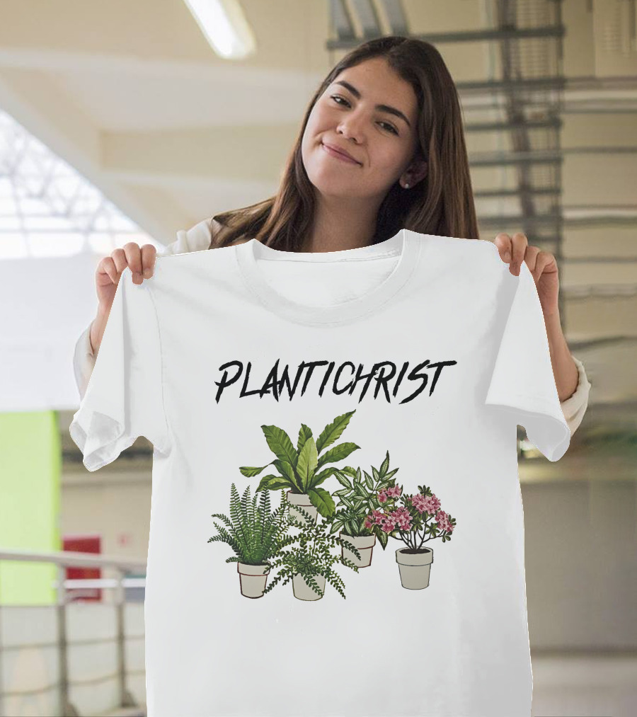 PLANTICHRIST Houseplants Collection With Text T-Shirt