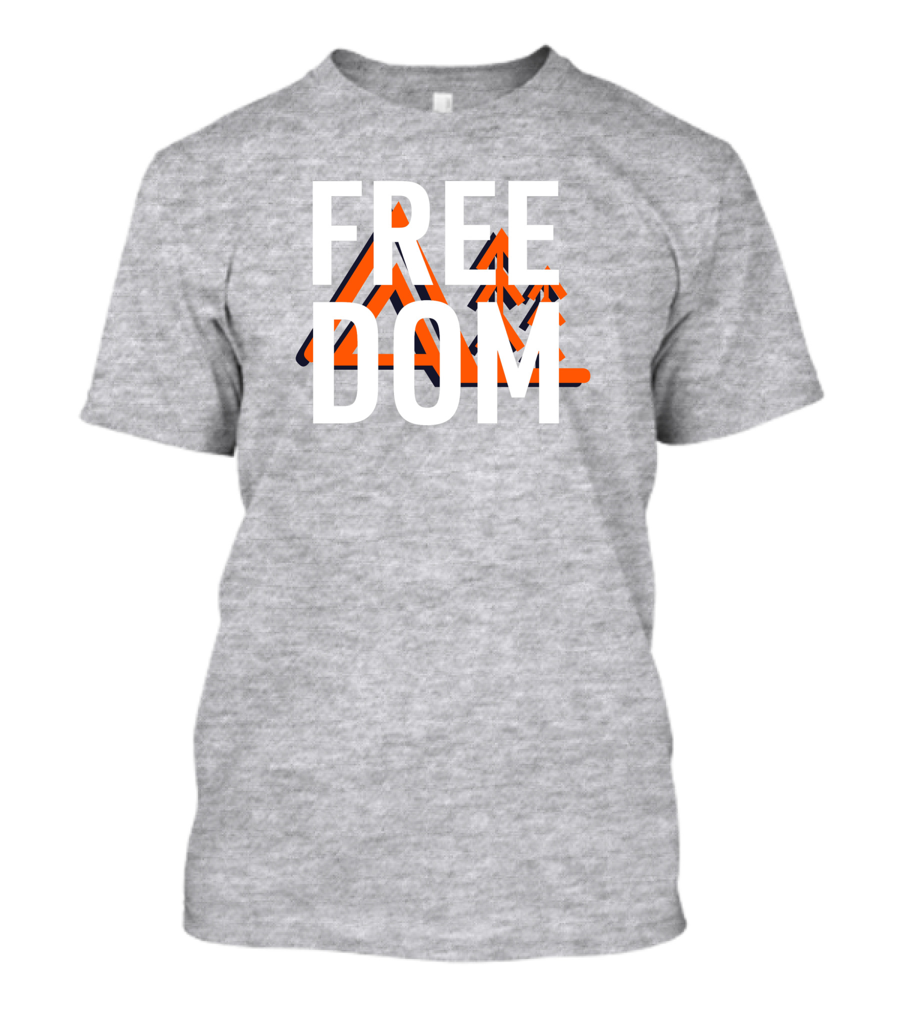 Jim Sterling Free Dom Geometric Triangles Orange Black 3D Effect T-Shirt