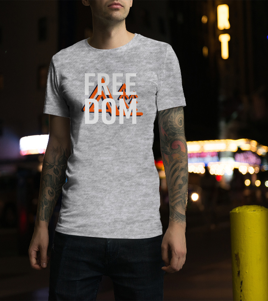 Jim Sterling Free Dom Geometric Triangles Orange Black 3D Effect T-Shirt