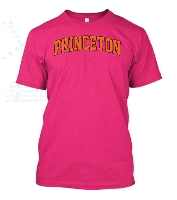 Princeton Arch Style Text Bold Pink Background T-Shirt