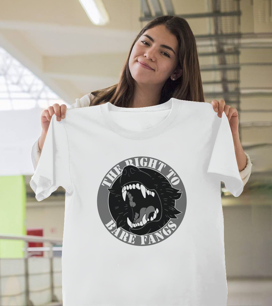 The Right To Bare Fangs Wingedwolf94 Circular Wolf T-Shirt