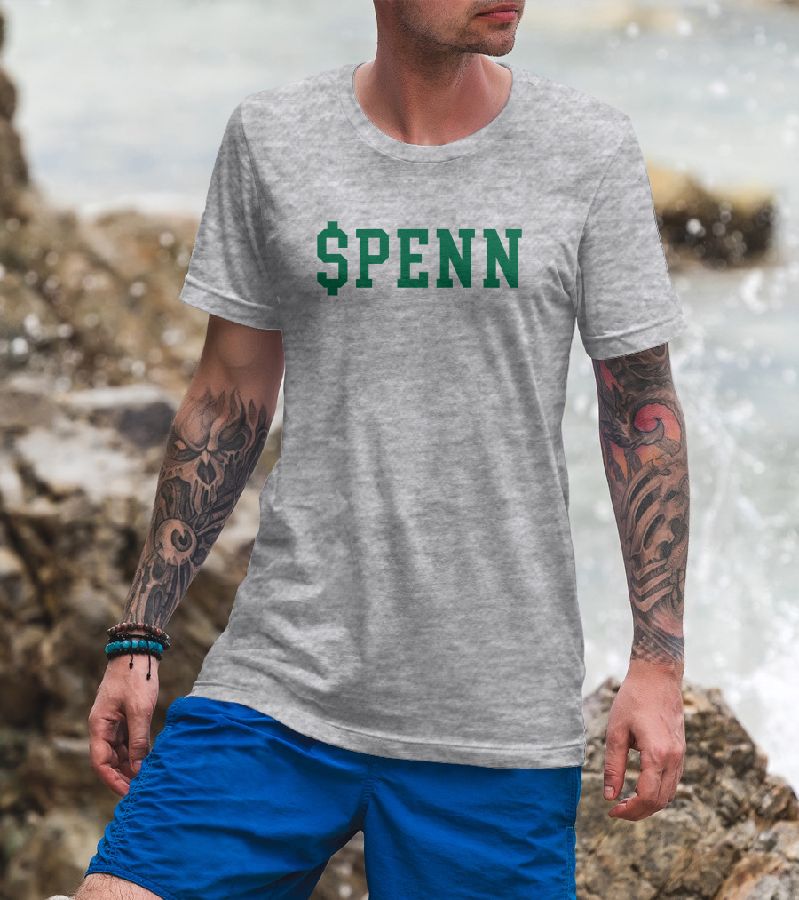 Mintzy $Penn Green Typography T-Shirt