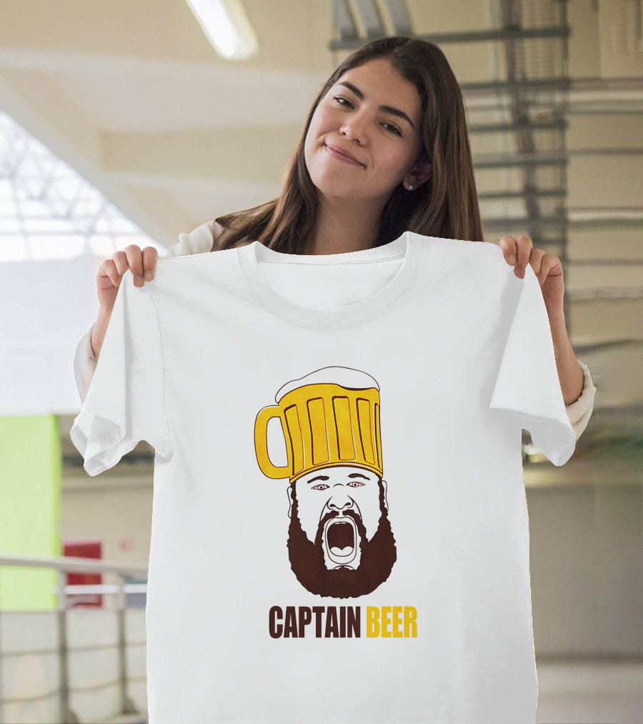 Dominic Grecco Captain Beer Mug Head Shouting Bearded Face T-Shirt