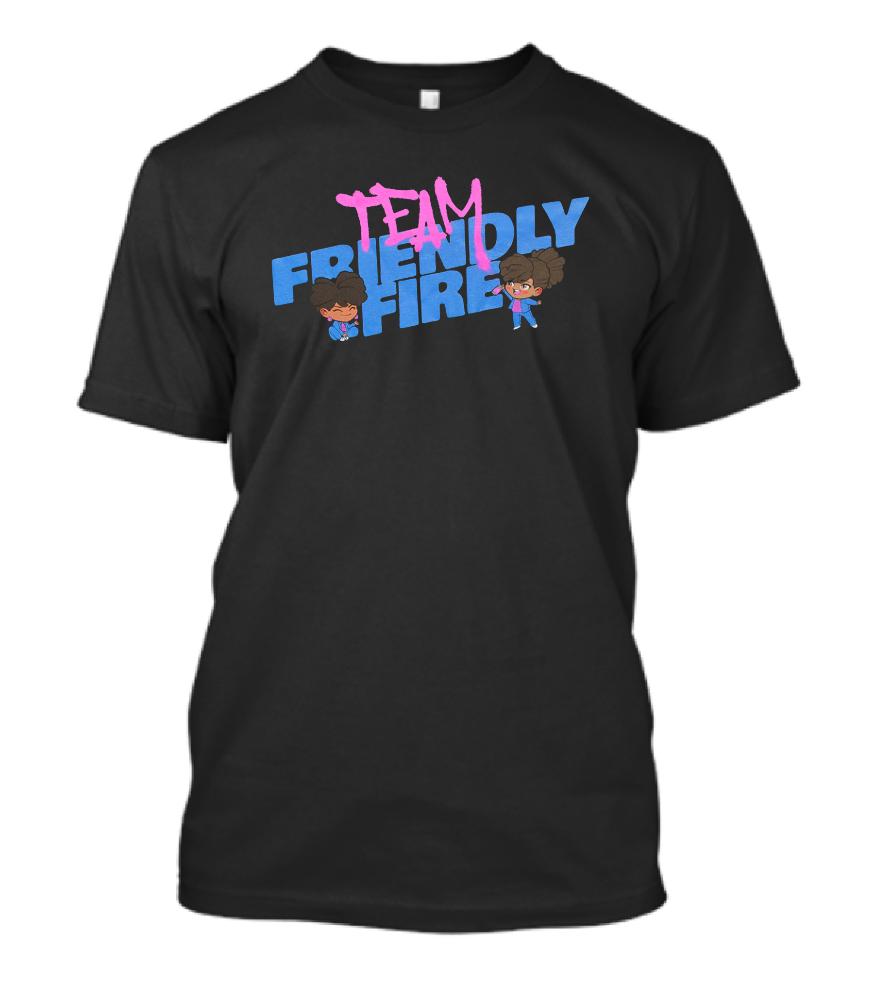 Rooster Teeth Store Team Friendly Fire Cartoon Characters T-Shirt