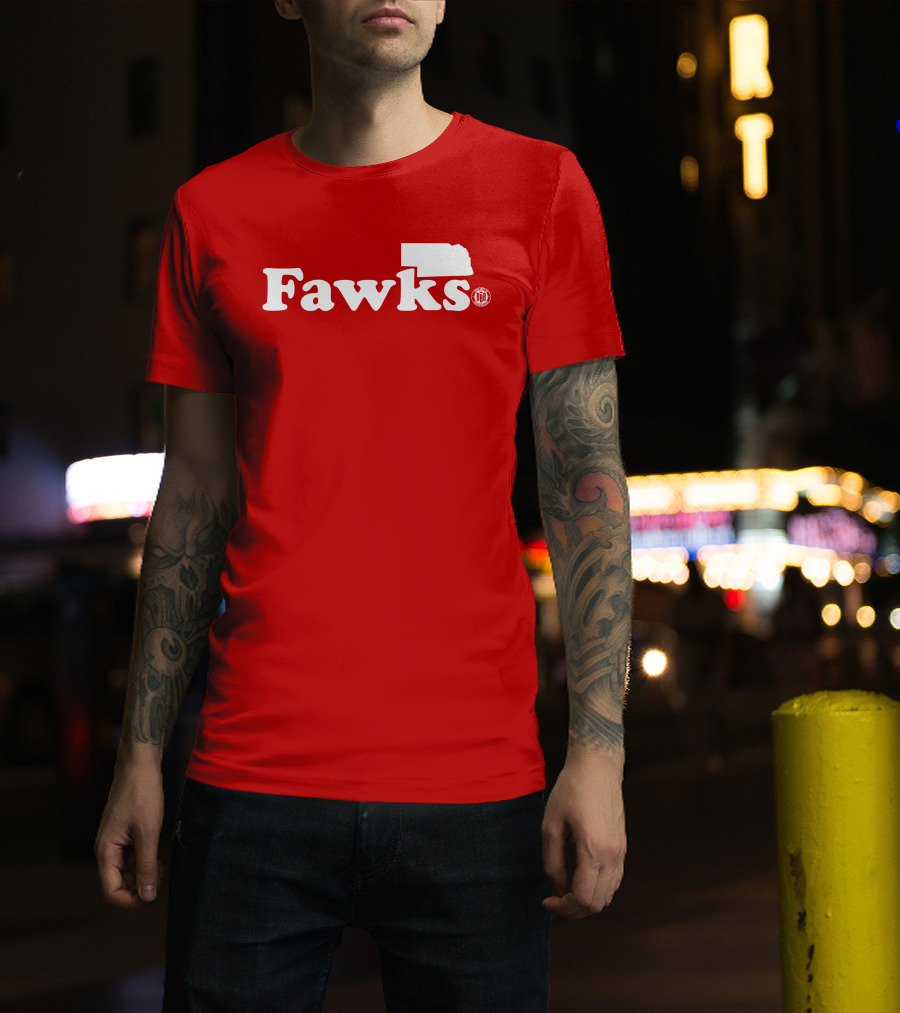 Bbbprinting Fawks Nebraska Outline T-Shirt