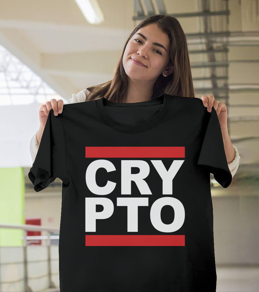CRYPTO Bold Text Red Accents T-Shirt