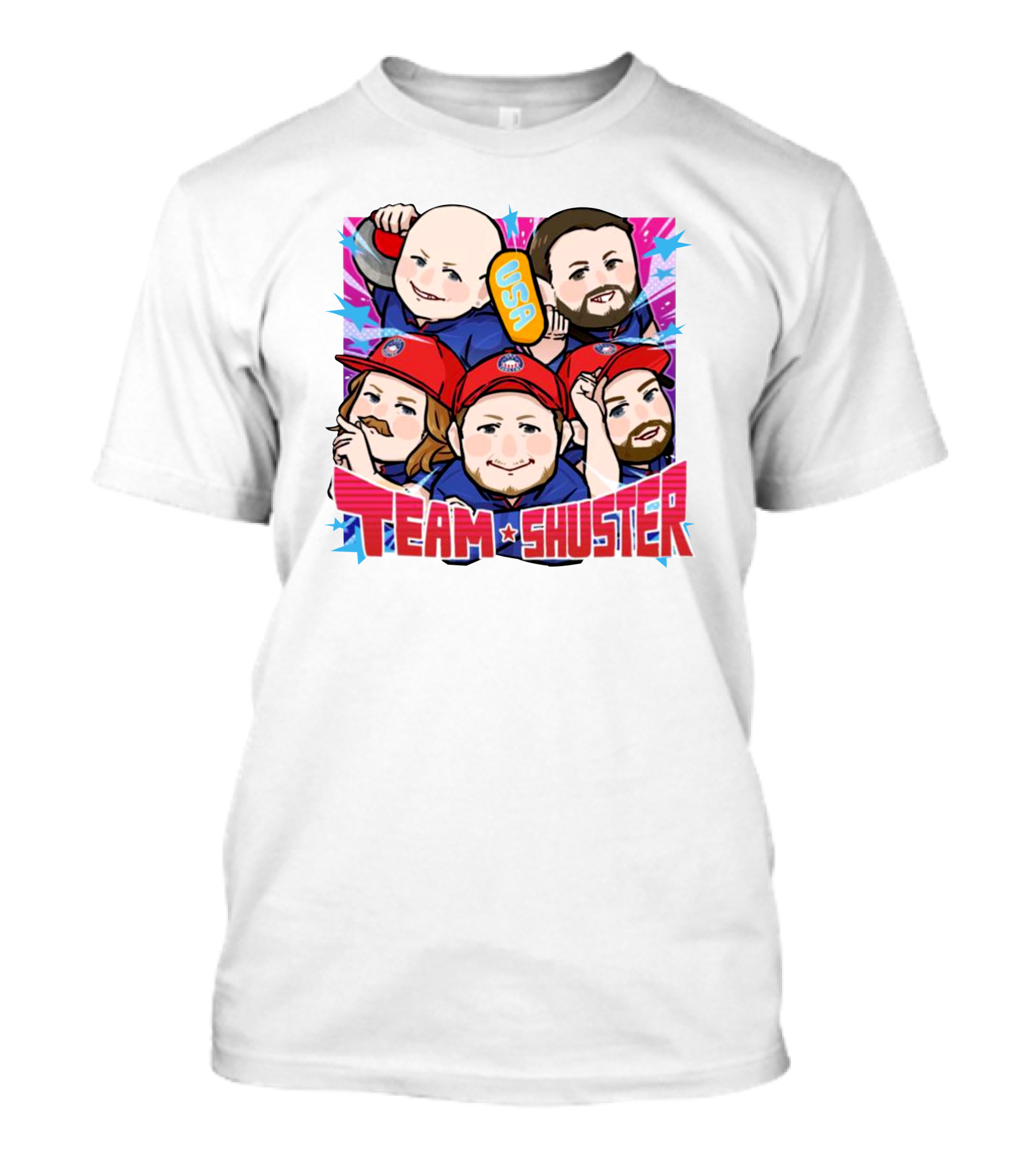 Lawlor's Custom Sportswear Team Shuster USA Cartoon Characters T-Shirt