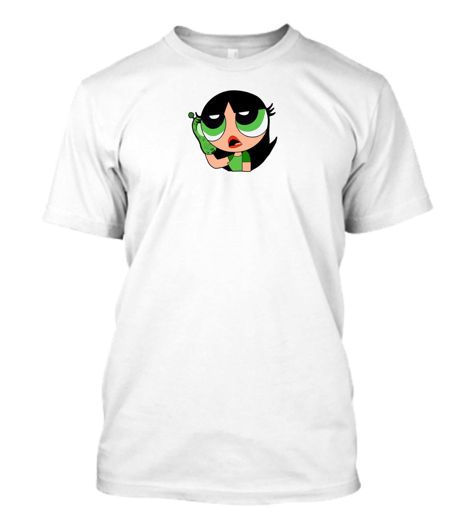 The Powerpuff Girls Buttercup Talking To Broccoli Phone Animation T-Shirt